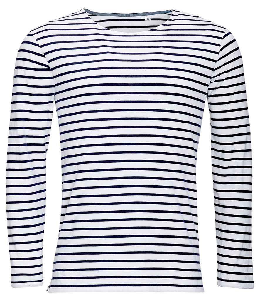 SOLS SOL01402 SOL'S Marine Long Sleeve Striped T-Shirt - COOZO