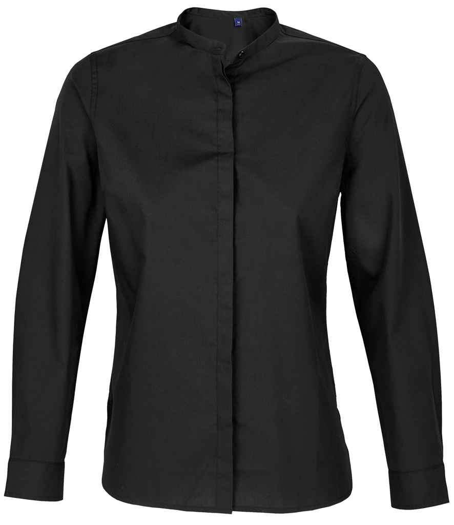 Neoblu 03787 Ladies Bart Mao Collar Long Sleeve Poplin Shirt - COOZO