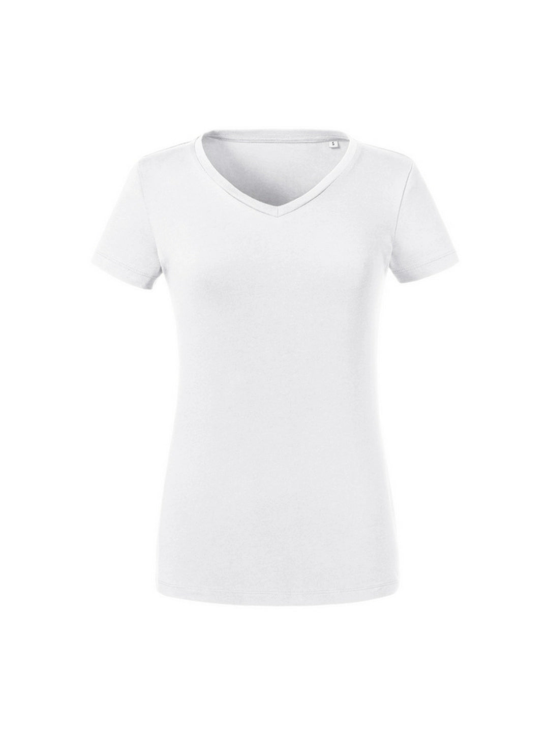 Russell 103F Contemporary shaped fit Ladies' V-Neck T 100% Combed Ring-spun organic Cotton - COOZO