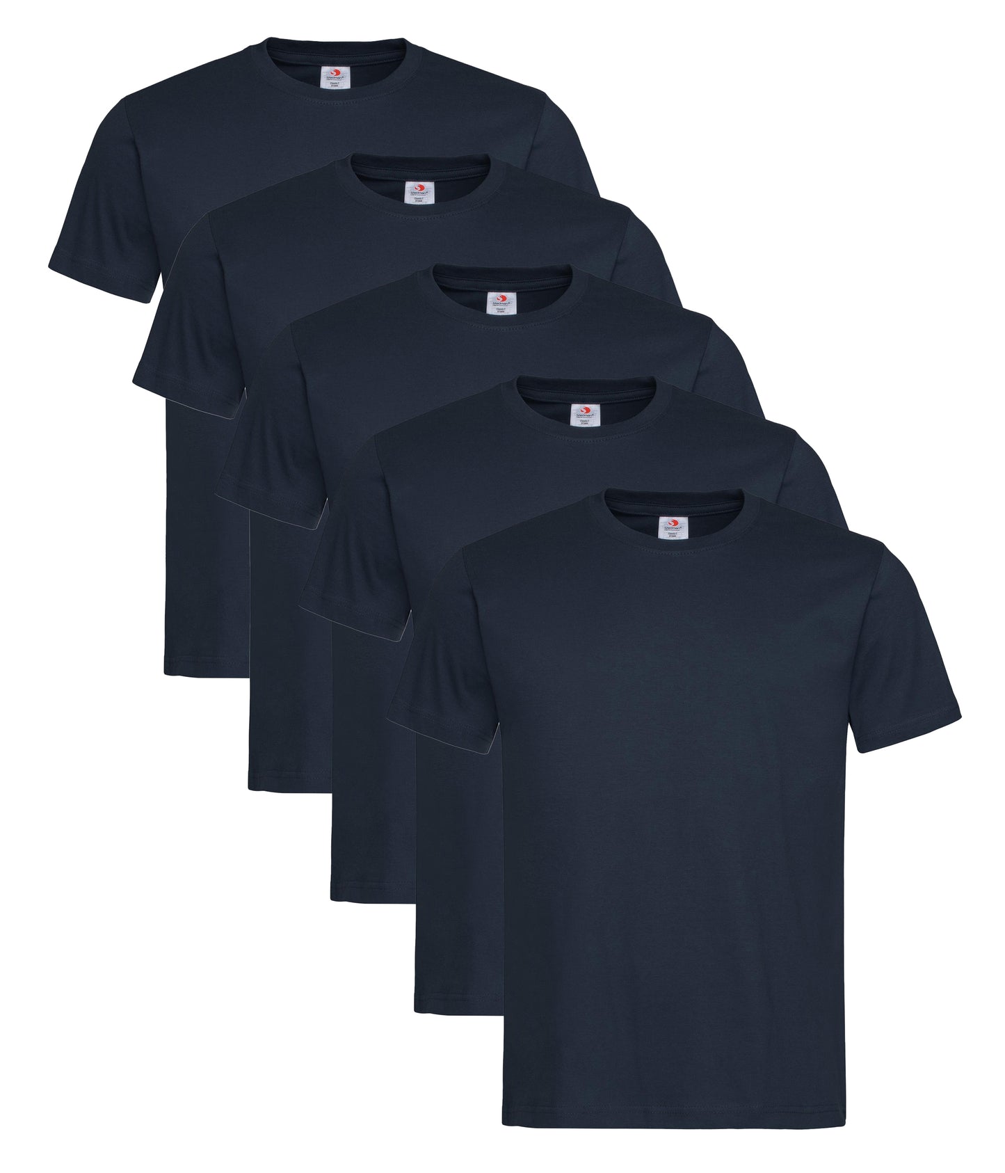 Stedman ST2000 Unisex Classic Regular Fit Crew Necked T-Shirt 155gsm 100% Cotton (pack of 5) - COOZO