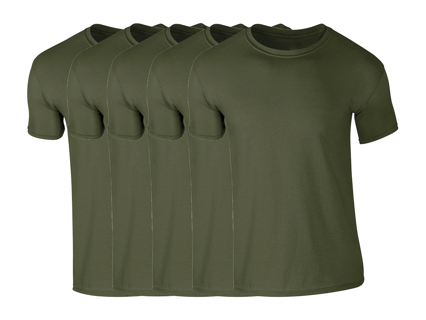 COOZO 64000 Mens Soft Cotton Pack of 5 Plain Short Sleeve T-Shirts Single Other Color - COOZO