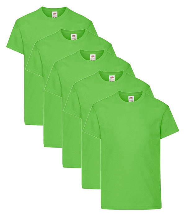 Fruit Of The Loom 61019 Kid's Original Cotton Crew Neck T-Shirts Other Color 5 pack - COOZO