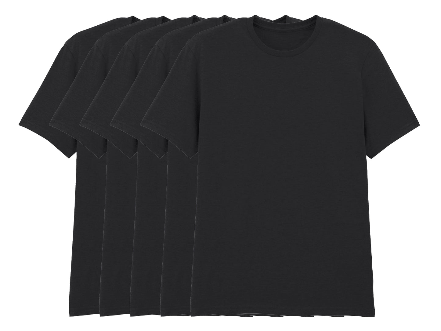 COOZO 64000 Mens Soft Cotton Pack of 5 Plain Short Sleeve T-Shirts Single Main Color