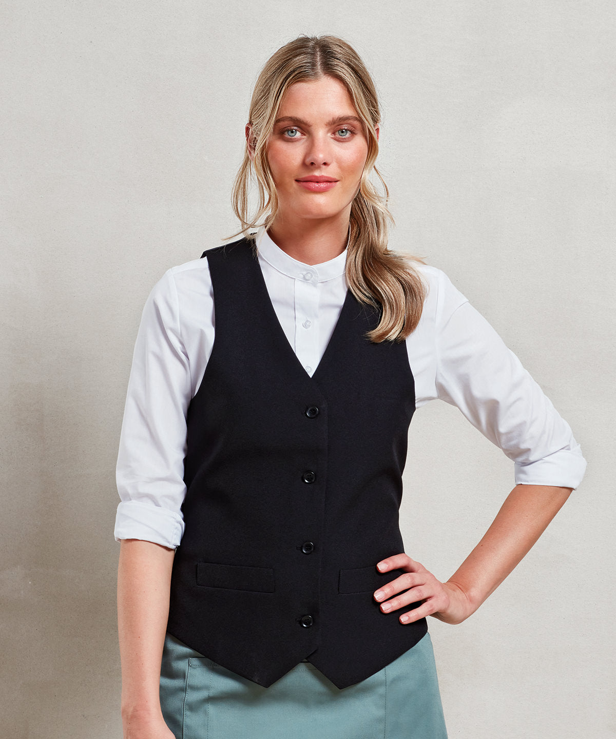 Premier PR623 Ladies Lined Waistcoat - COOZO