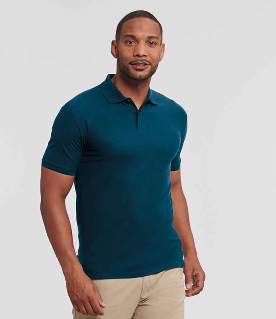 Russell 570M Classic fit Authentic Eco Piqu Polo Shirt Ribbed collar and cuffs - COOZO