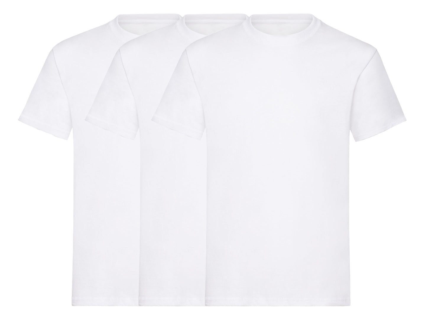Fruit Of The Loom 61212 Pack of 3 Men's Heavy Short-Sleeved T-Shirts 100% Cotton Casual or Work Wear - COOZO