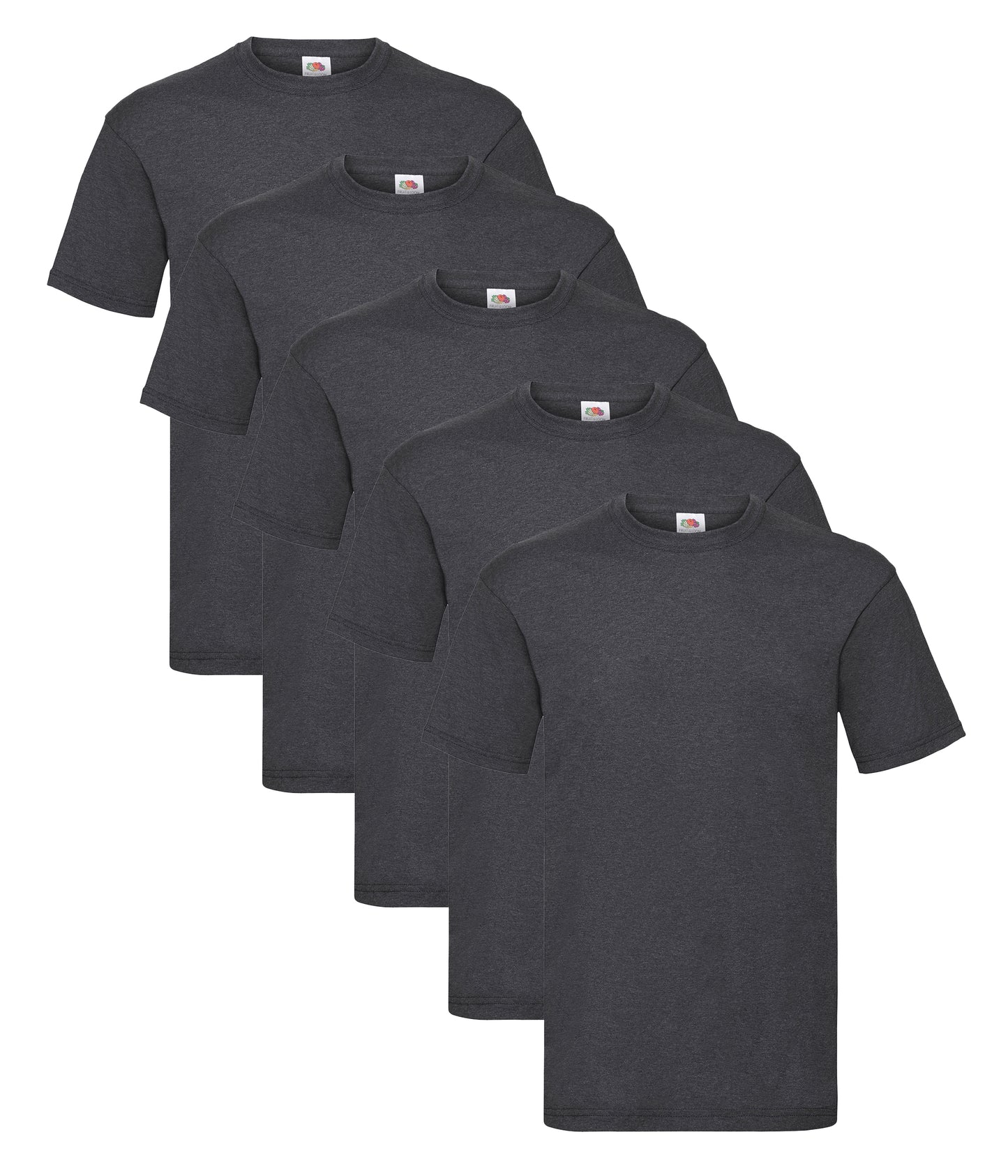 Fruit Of The Loom 61036 Mens (Unisex) Valueweight Crew Neck Cotton T-Shirts Other Color 5 pack - COOZO