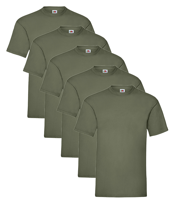 Fruit Of The Loom 61036 Mens (Unisex) Valueweight Crew Neck Cotton T-Shirts Other Color 5 pack - COOZO