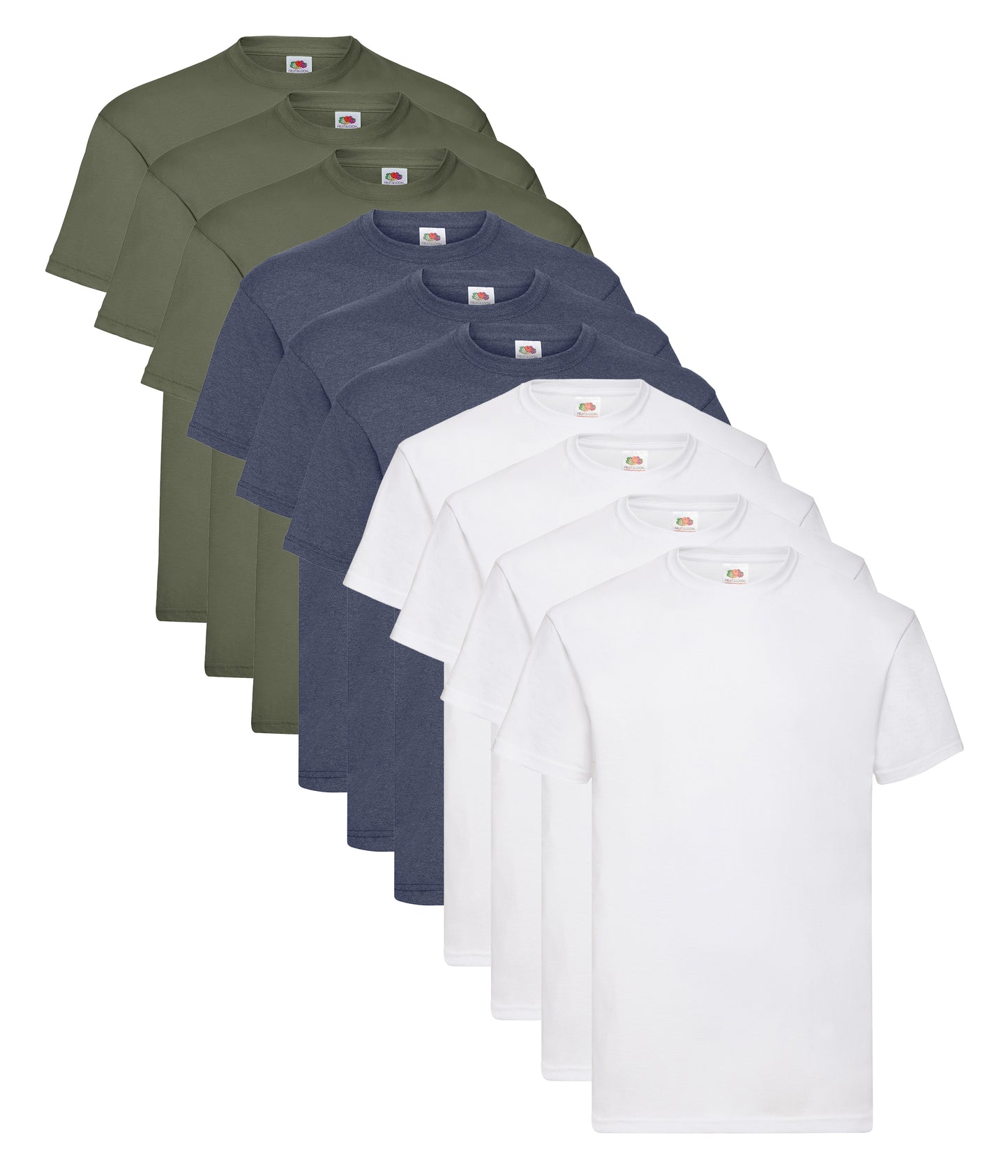 Fruit Of The Loom 61036 Unisex Valueweight Crew Necked T-Shirt 165gsm 100% Cotton (pack of 10) - COOZO