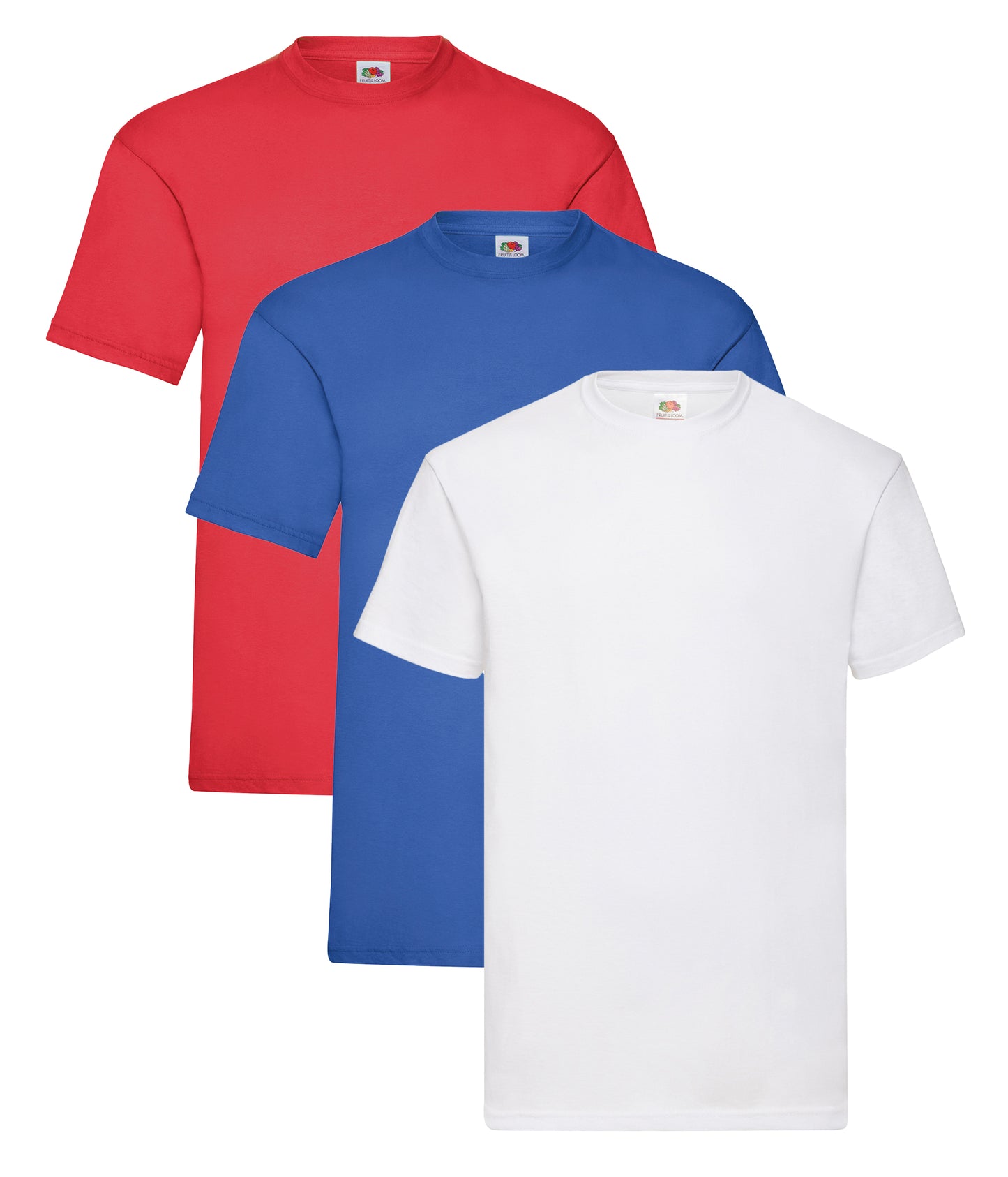 Fruit Of The Loom 61036 Unisex Valueweight Crew Necked T-Shirt 165gsm 100% Cotton Mixed colors (pack of 3) - COOZO