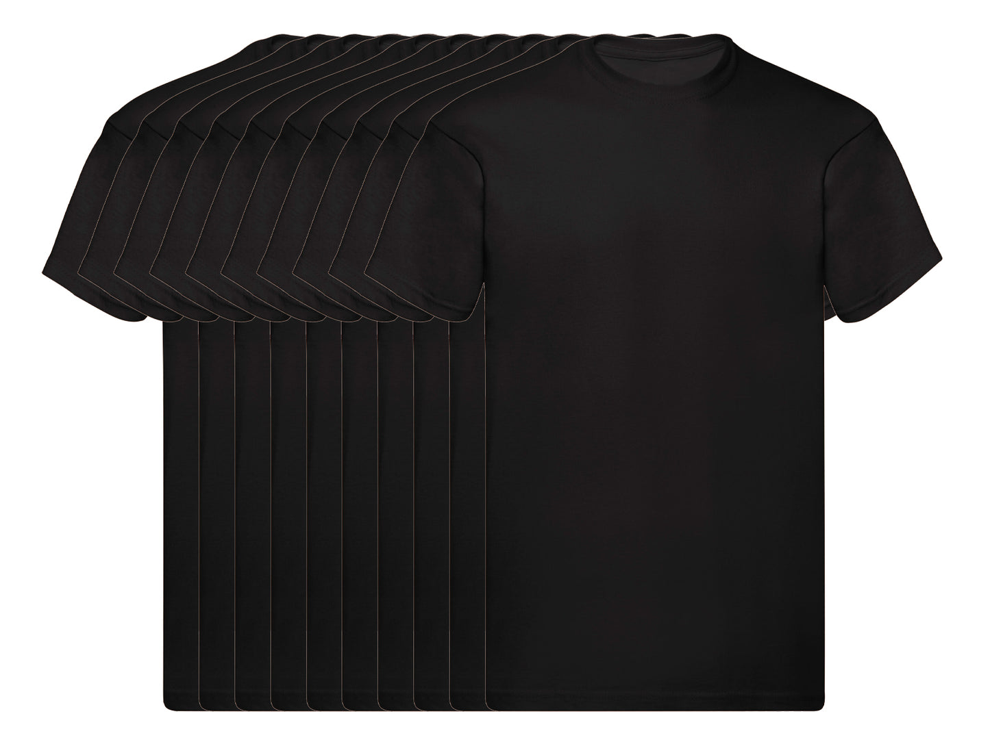 Fruit Of The Loom 61082 Pack of 10 Men's Original Round Neck Short-Sleeved T-Shirts 145gsm - COOZO