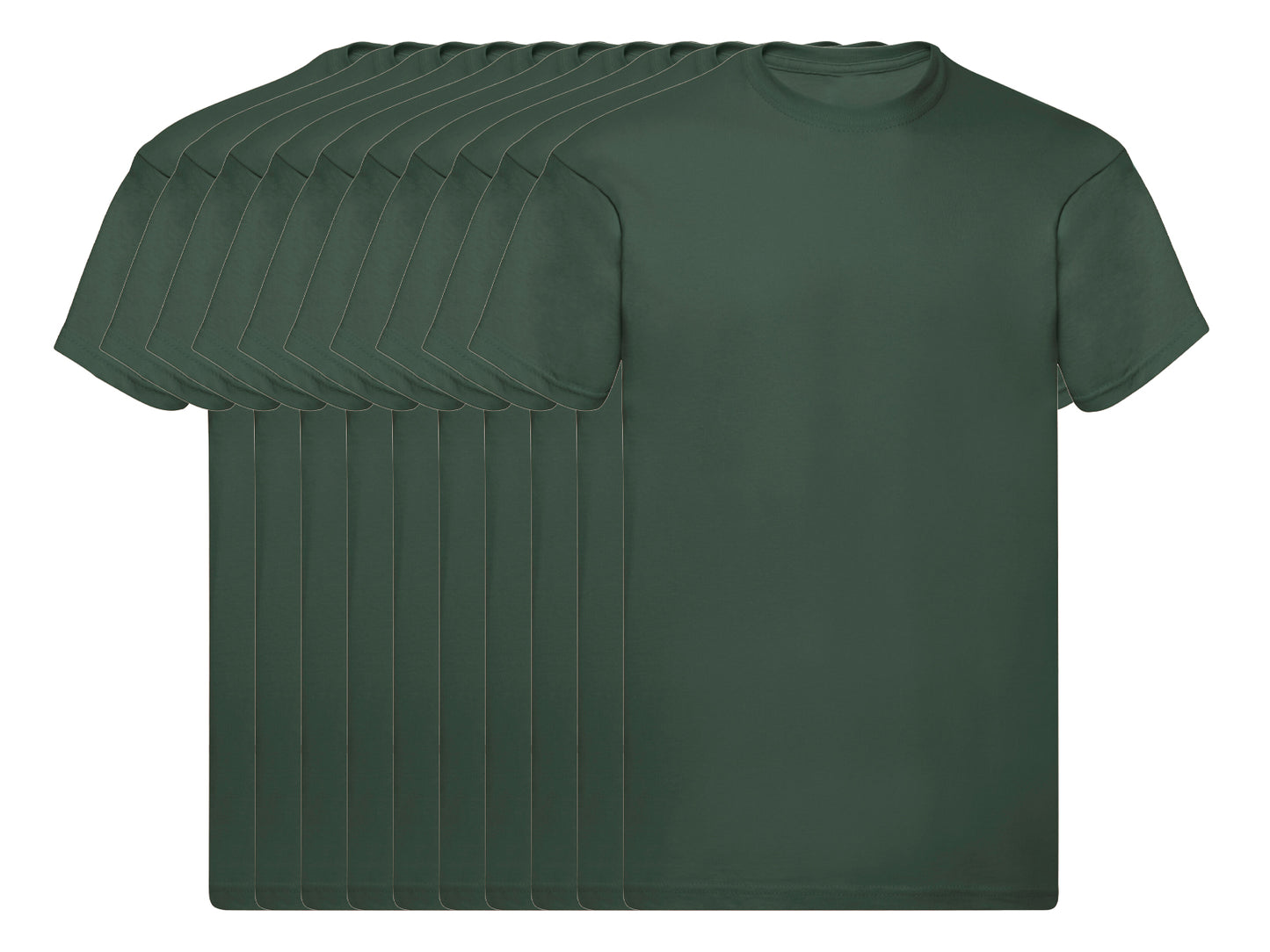 Fruit Of The Loom 61082 Pack of 10 Men's Original Round Neck Short-Sleeved T-Shirts 145gsm - COOZO