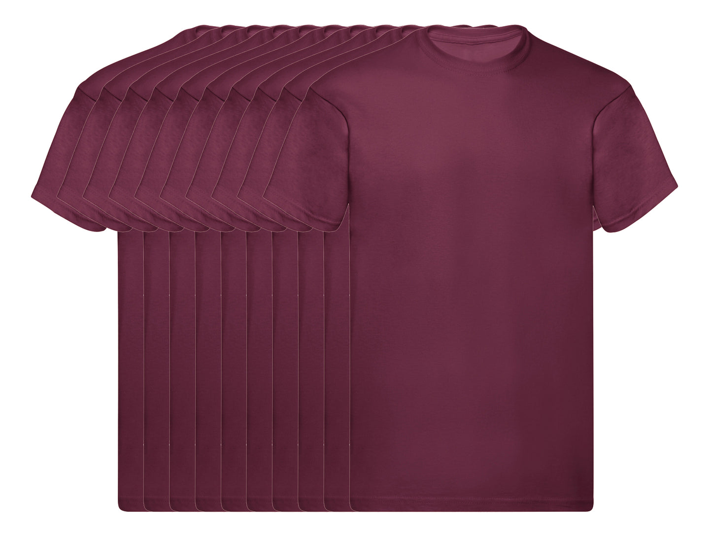 Fruit Of The Loom 61082 Pack of 10 Men's Original Round Neck Short-Sleeved T-Shirts 145gsm - COOZO