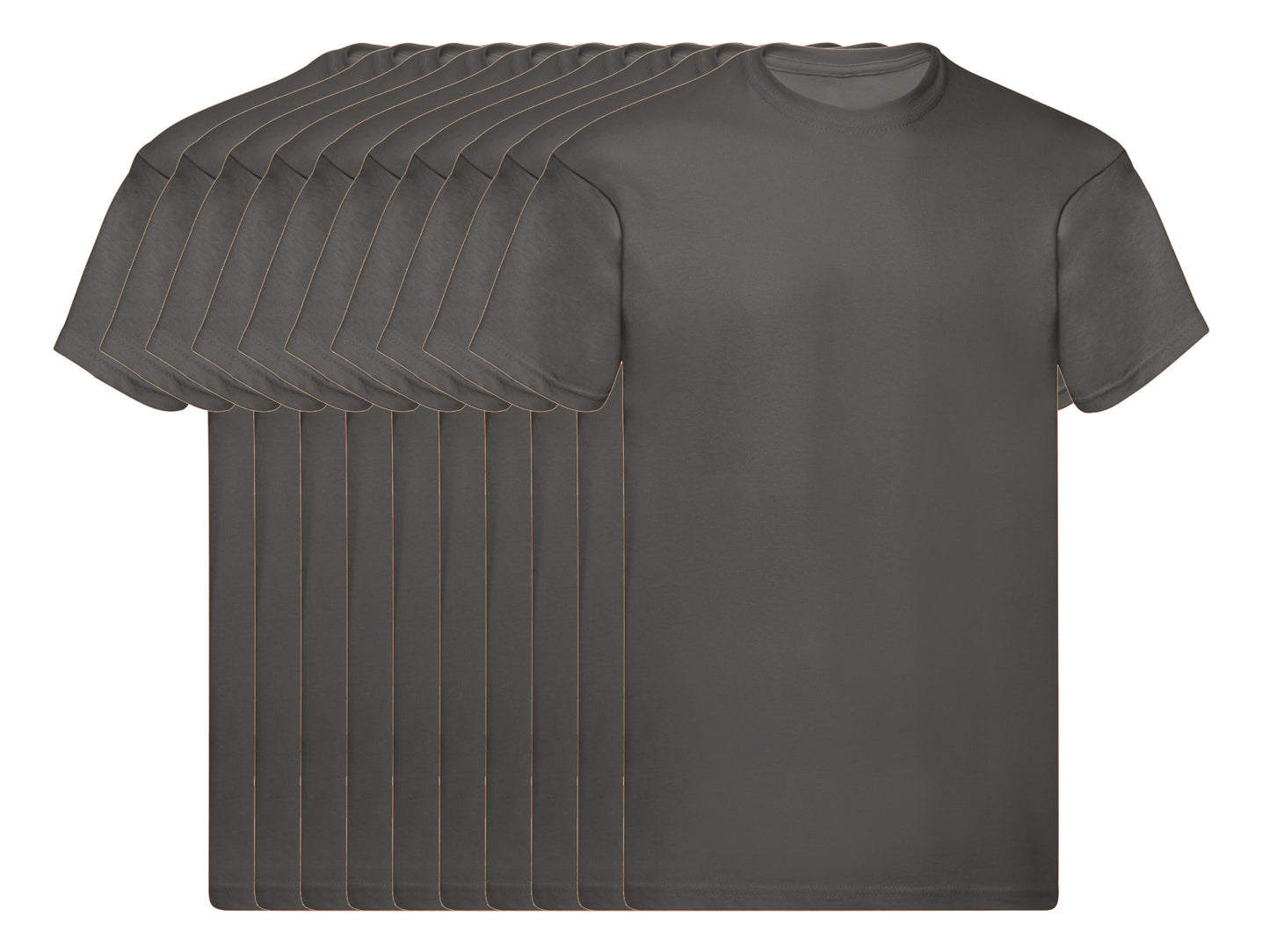 Fruit Of The Loom 61082 Pack of 10 Men's Original Round Neck Short-Sleeved T-Shirts 145gsm - COOZO