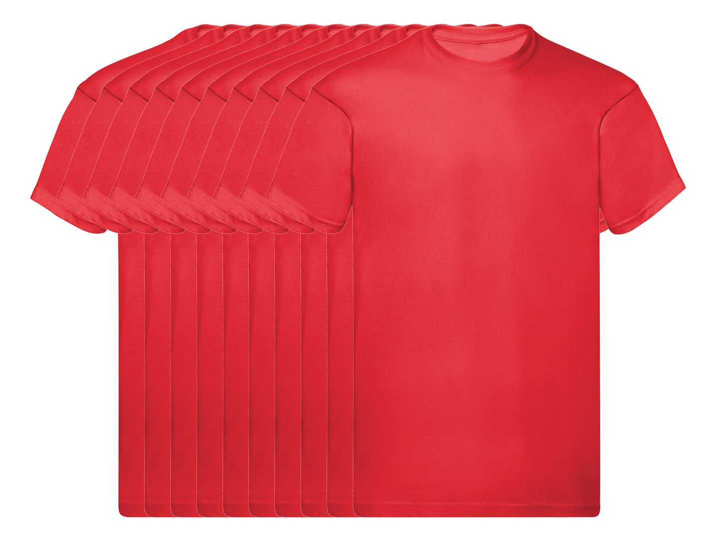 Fruit Of The Loom 61082 Pack of 10 Men's Original Round Neck Short-Sleeved T-Shirts 145gsm - COOZO