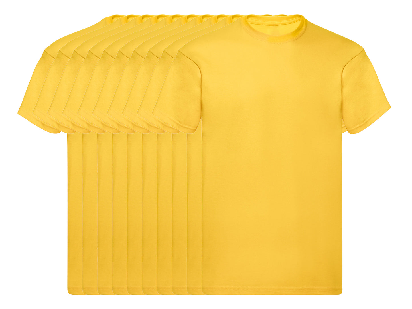 Fruit Of The Loom 61082 Pack of 10 Men's Original Round Neck Short-Sleeved T-Shirts 145gsm - COOZO