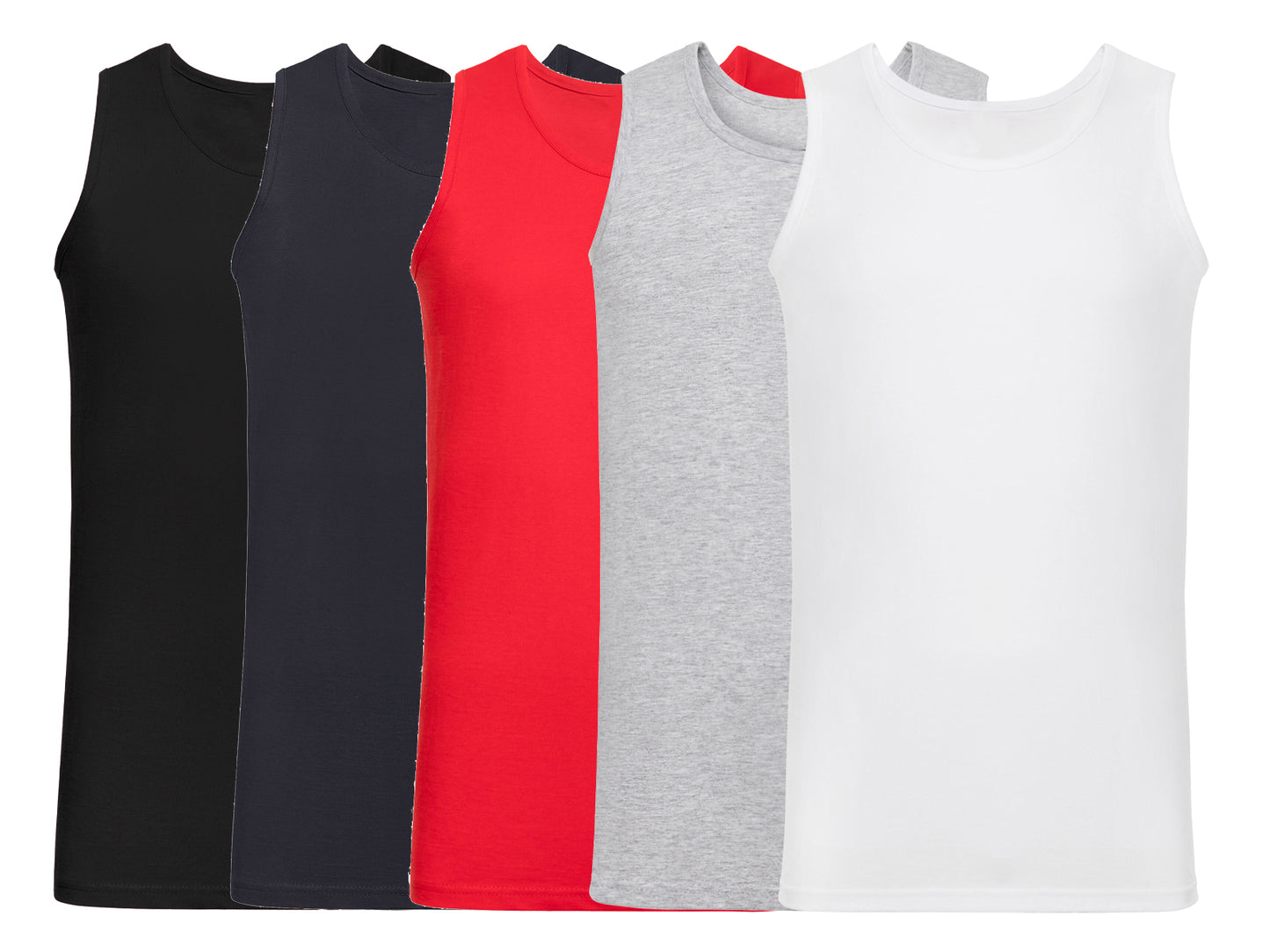 Fruit Of The Loom 61098 Mens (Unisex) Valueweight Athletic Vest 5 pack Tank Tops - COOZO