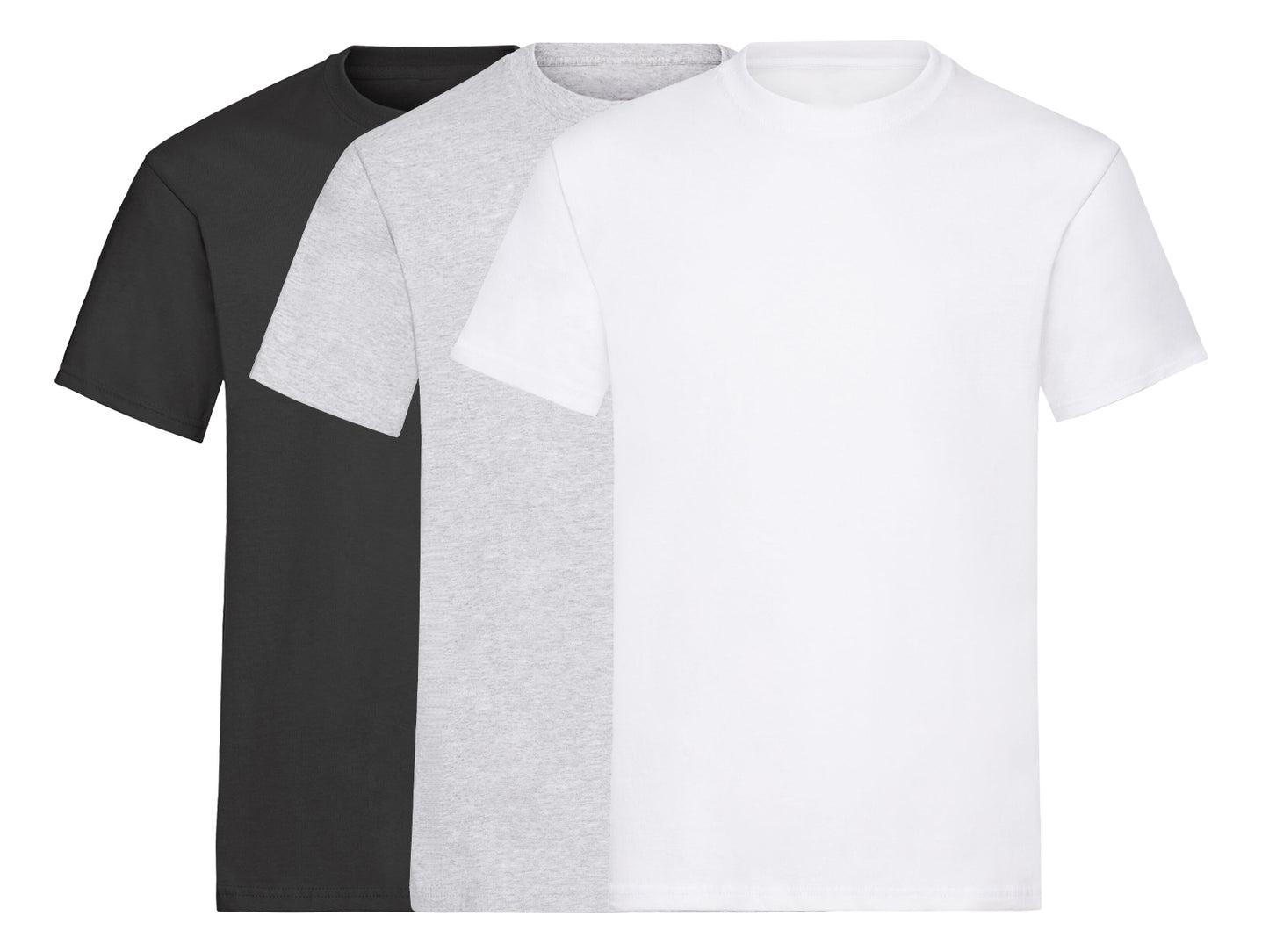 Fruit Of The Loom 61212 Pack of 3 Men's Heavy Short-Sleeved T-Shirts 100% Cotton Casual or Work Wear - COOZO