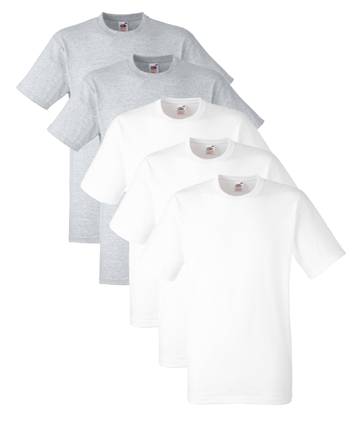 Fruit Of The Loom 61212 Men's Heavy Cotton Plain T-Shirts 5 pack - COOZO