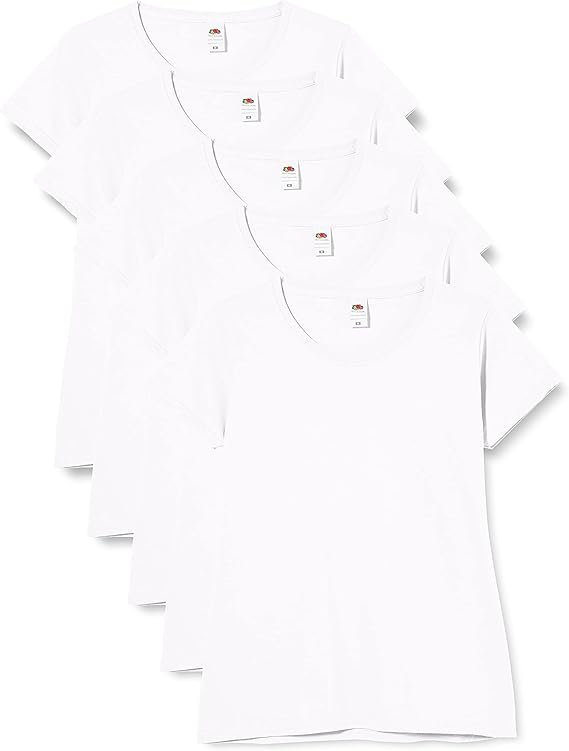 Fruit Of The Loom 61372 Valueweight T-Shirt 165gsm Ladies (pack of 5) - COOZO