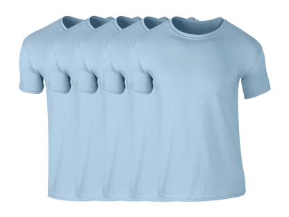 COOZO Mens Soft Cotton Pack of 5 Plain Short Sleeve T-Shirts - COOZO