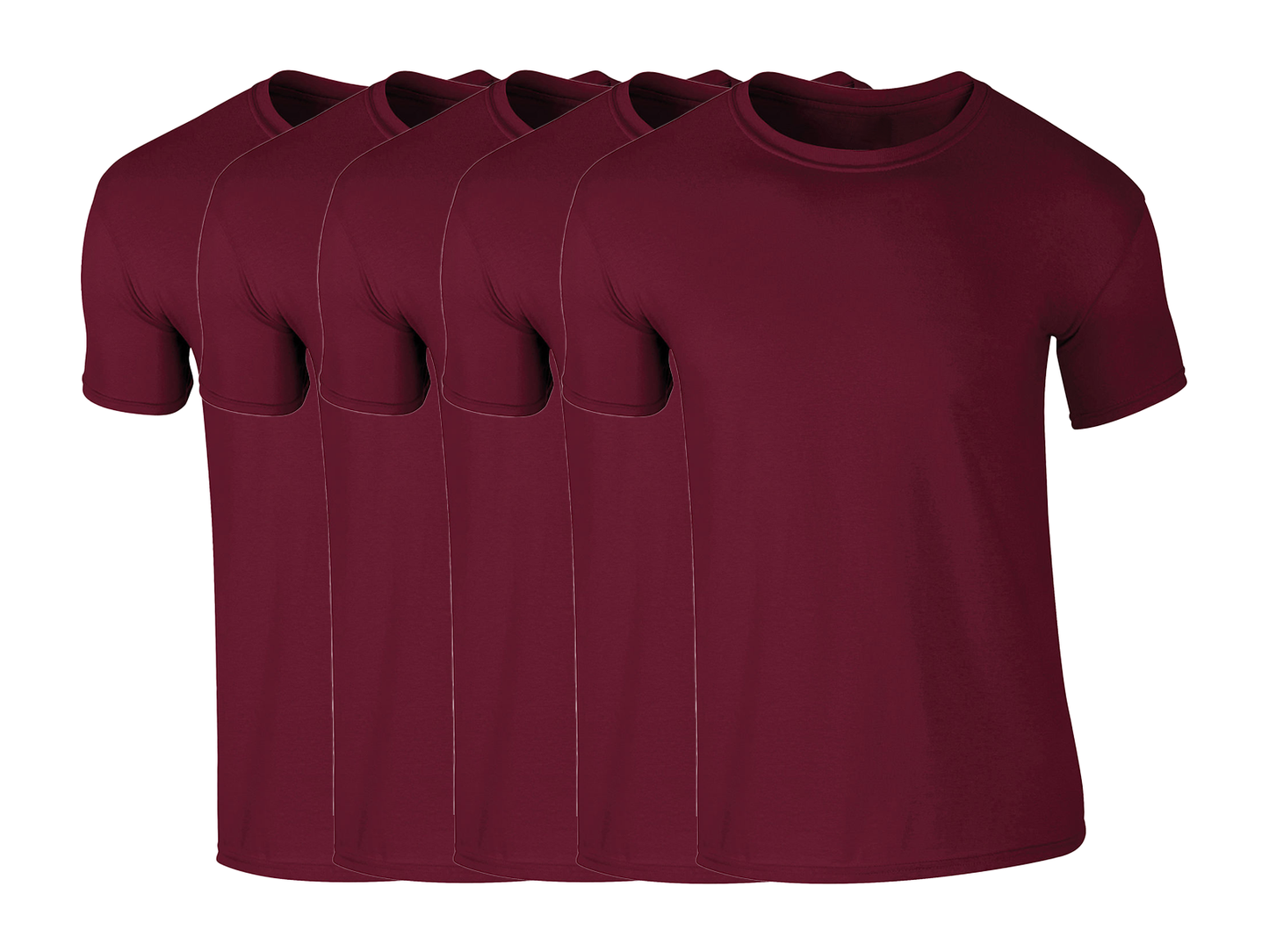 COOZO 64000 Mens Soft Cotton Pack of 5 Plain Short Sleeve T-Shirts Single Main Color - COOZO