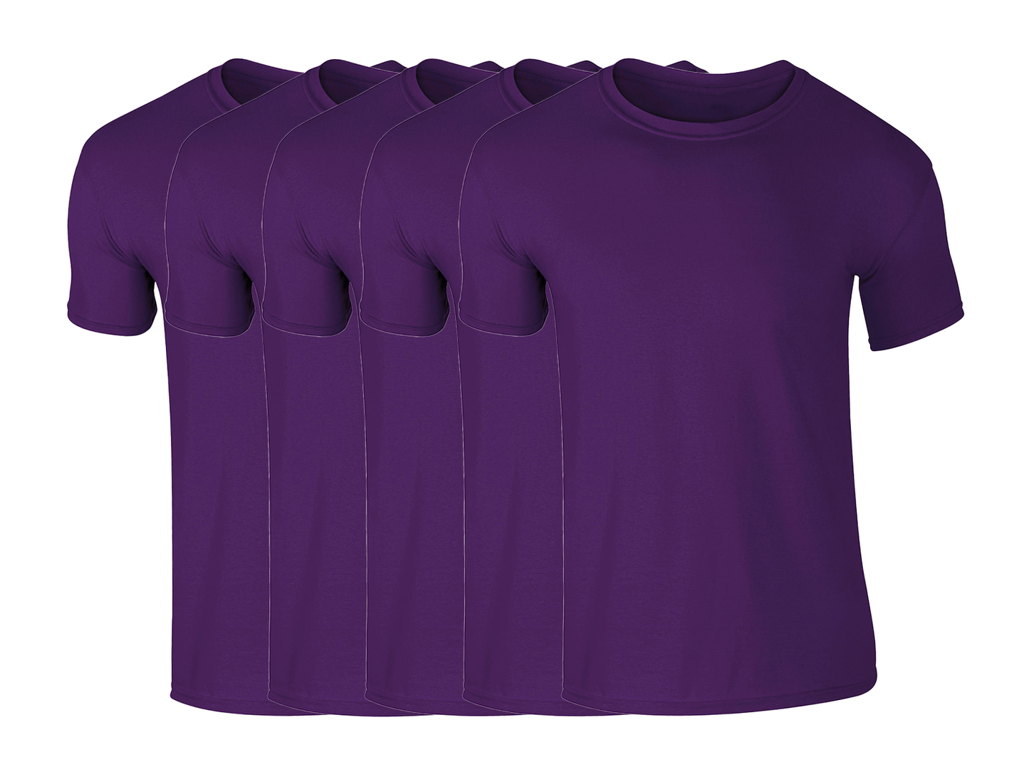 COOZO 64000 Mens Soft Cotton Pack of 5 Plain Short Sleeve T-Shirts Single Main Color - COOZO