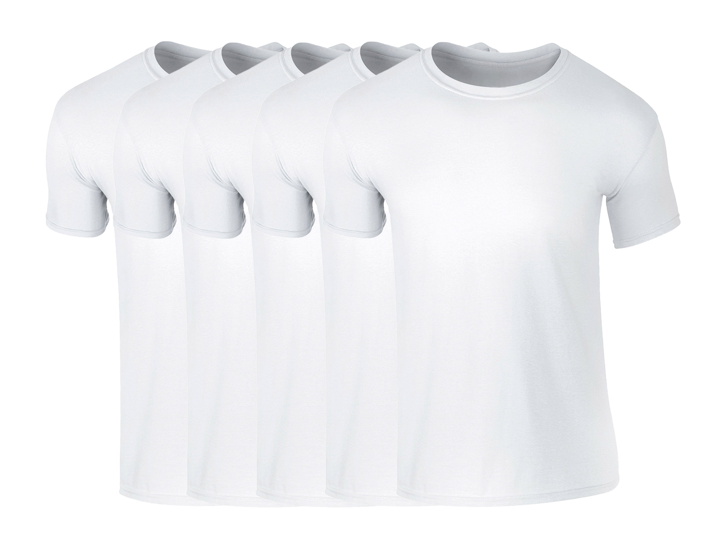 COOZO Mens Soft Cotton Pack of 5 Plain Short Sleeve T-Shirts - COOZO