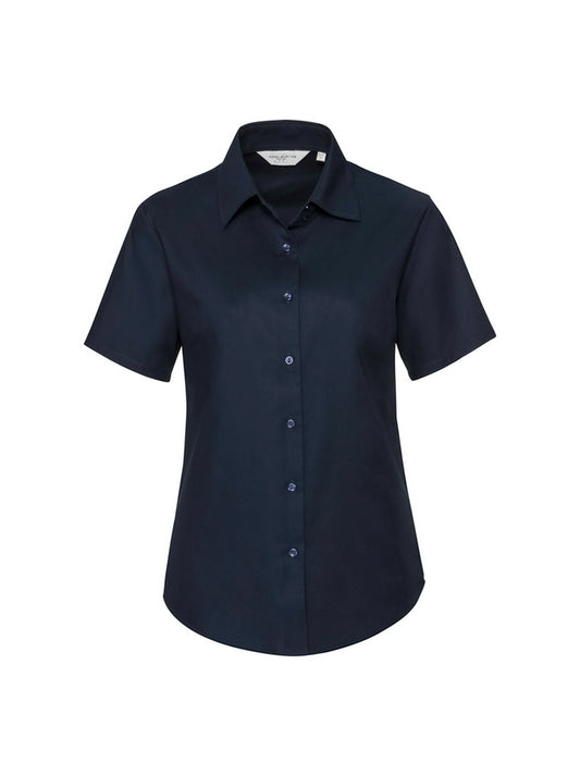 Russell Collection 933F Oxford Shirt Short Sleeve 135gsm Ladies - COOZO