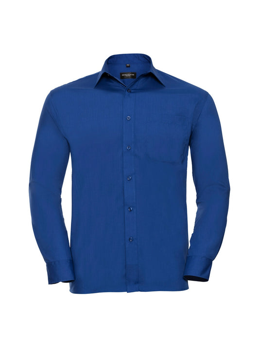 Russell Collection 934M Long Sleeve Easy Care Poplin Shirt - COOZO
