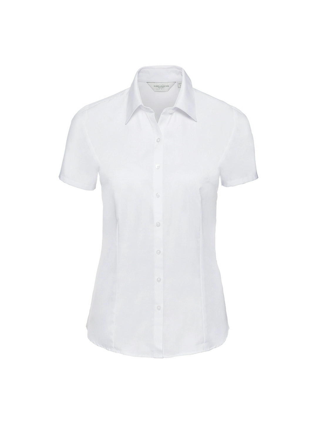 Russell Collection 963F Ladies' Short Sleeve Tailored Herringbone Shirt - COOZO