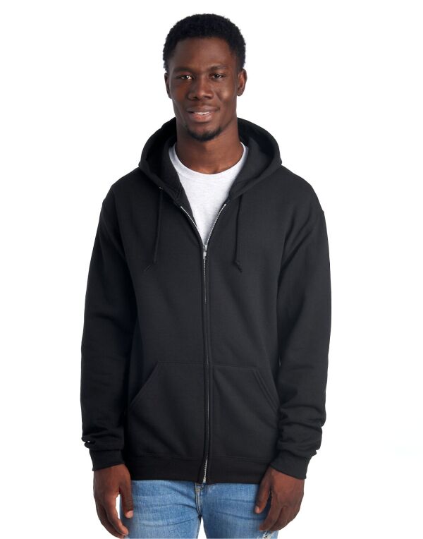 Jerzees 993M Unisex NuBlend Full-Zip Hooded Sweat Aluminium zipper 1-ply hood with grommets - COOZO