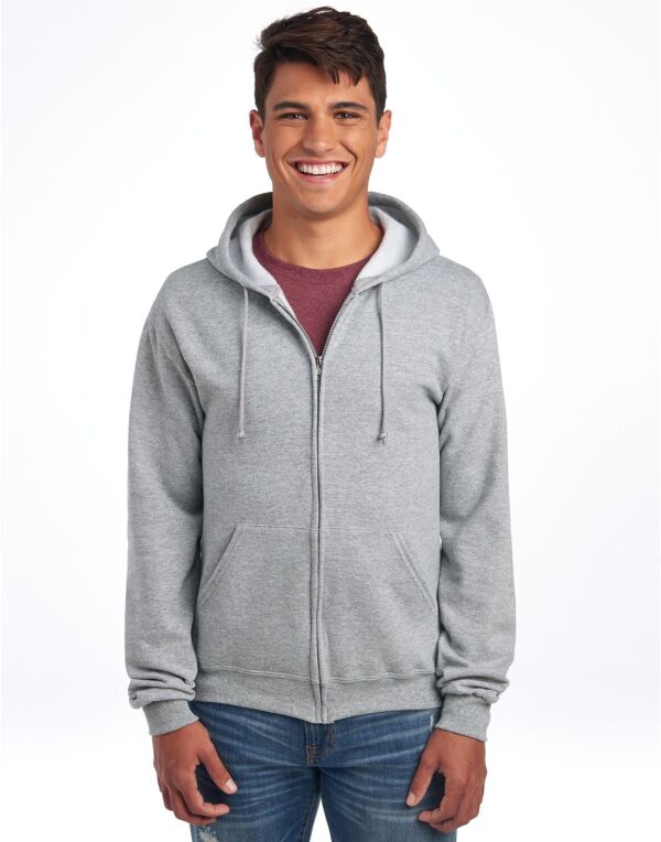Jerzees 993M Unisex NuBlend Full-Zip Hooded Sweat Aluminium zipper 1-ply hood with grommets - COOZO