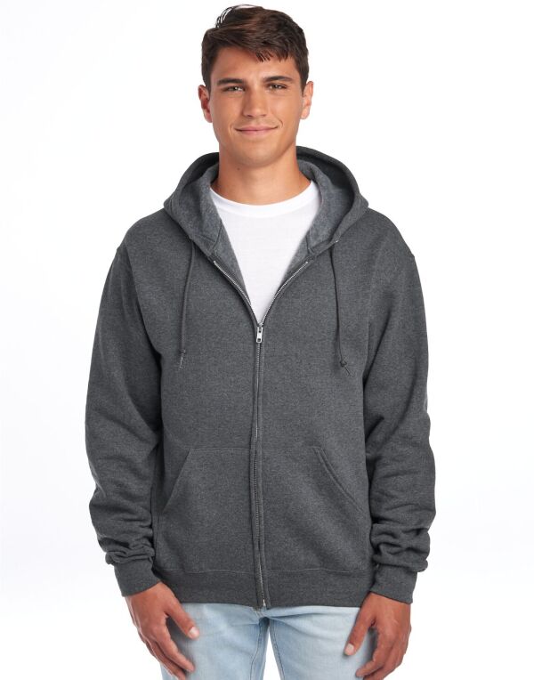 Jerzees 993M Unisex NuBlend Full-Zip Hooded Sweat Aluminium zipper 1-ply hood with grommets - COOZO