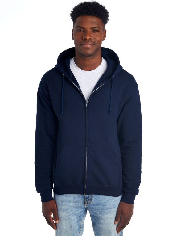Jerzees 993M Unisex NuBlend Full-Zip Hooded Sweat Aluminium zipper 1-ply hood with grommets - COOZO