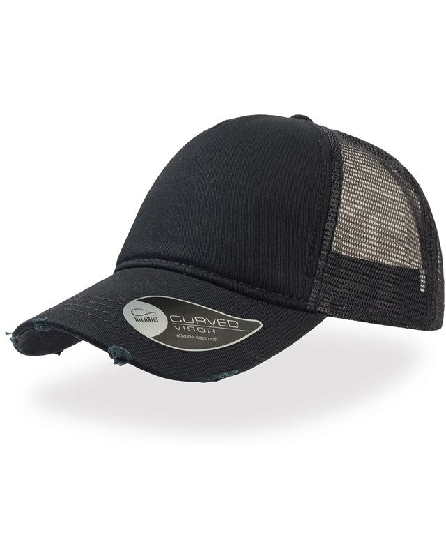 Atlantis ACRADS Rapper Destroyed 5 Panel Weathered Trucker Cap - COOZO