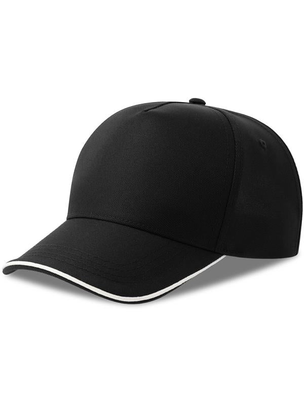 Atlantis ACRCFP Recy Five Piping 5 Panel Structured Mid Profile Curved Visor Recycled Cap