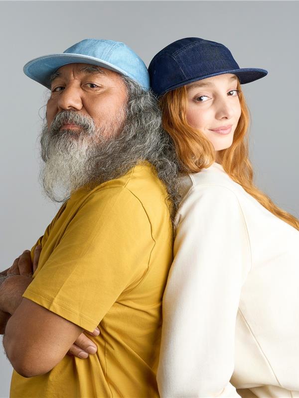 Atlantis ACRUBY Ruby 5 Panel Unstructured Low Profile Flat Visor Denim Recycled Camper Cap