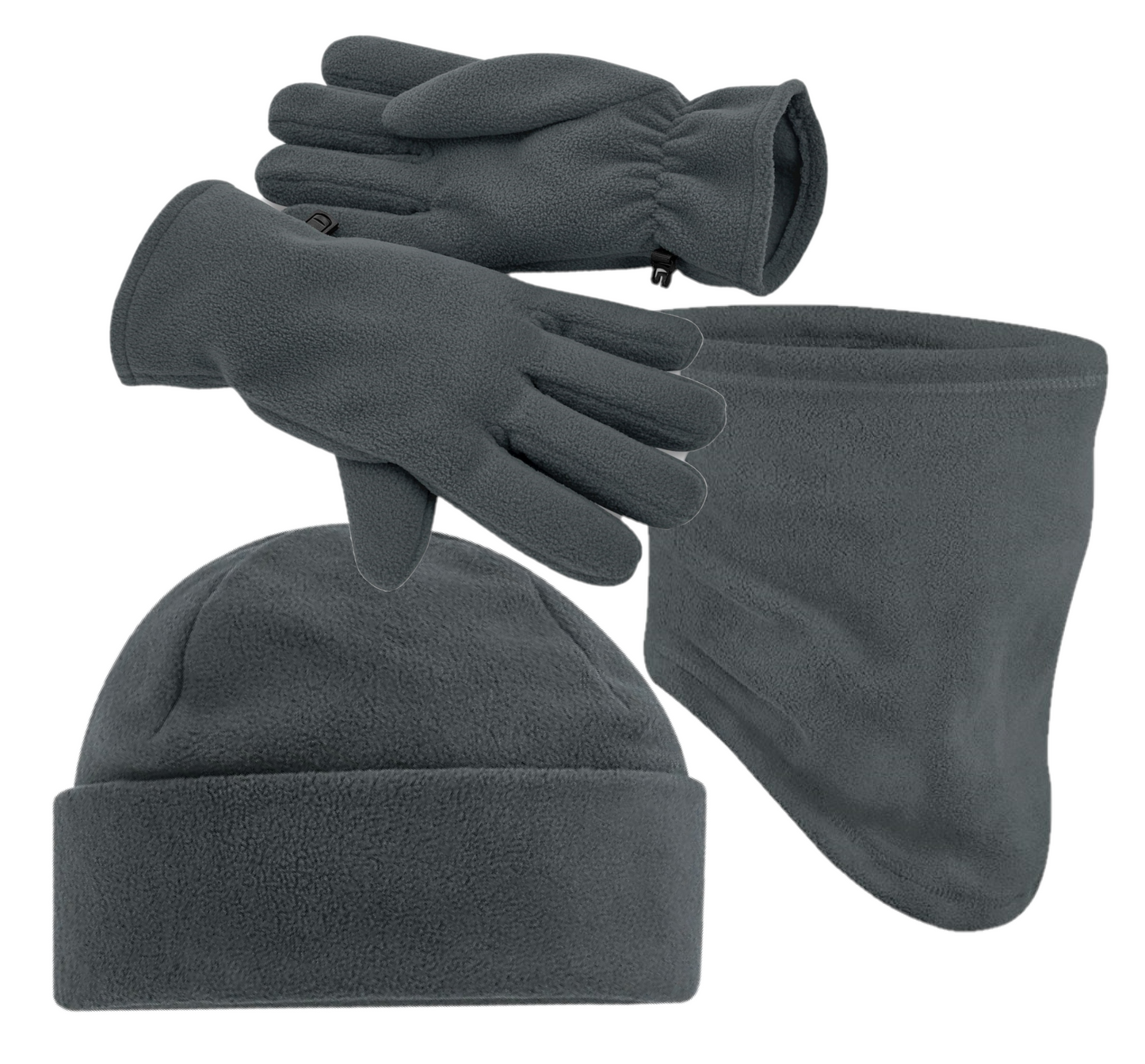 COOZO Recycled Fleece Beanie Scarf Snood Gloves Winter Accessory Sets - COOZO