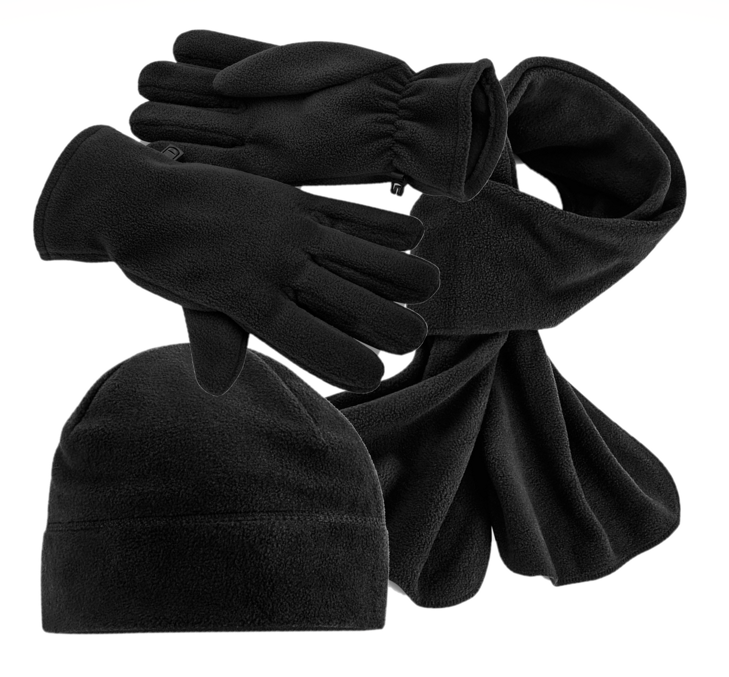 COOZO Recycled Fleece Beanie Scarf Snood Gloves Winter Accessory Sets - COOZO