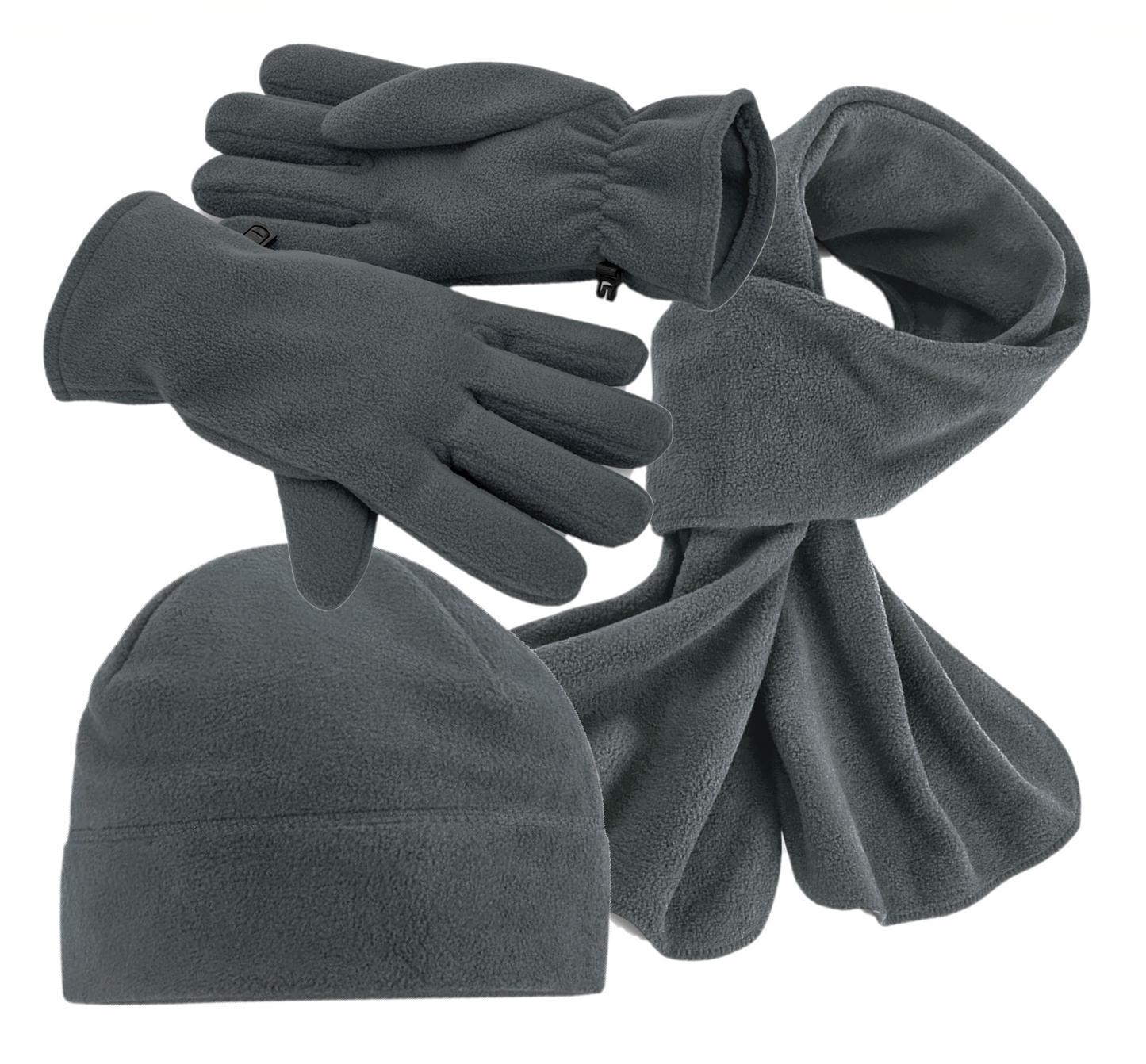 COOZO Recycled Fleece Beanie Scarf Snood Gloves Winter Accessory Sets - COOZO