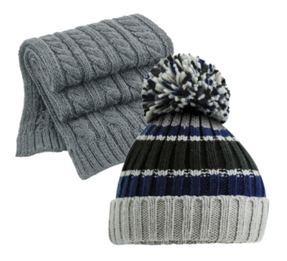COOZO Multicolour Beanie and Scarf Winter Accessory Gift Sets - COOZO