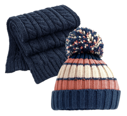 COOZO Multicolour Beanie and Scarf Winter Accessory Gift Sets - COOZO