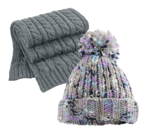 COOZO Multicolour Beanie and Scarf Winter Accessory Gift Sets - COOZO