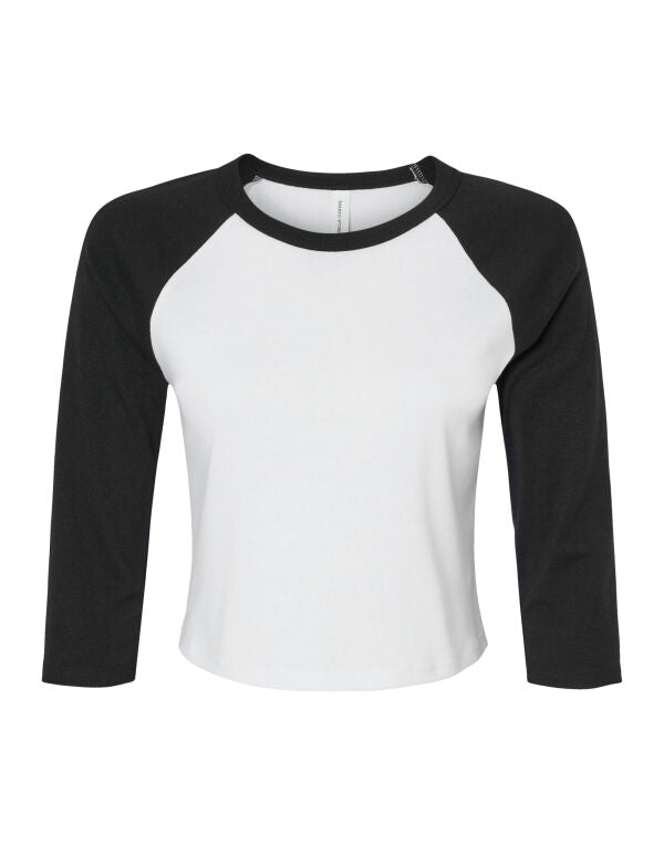 Bella+Canvas BE1200 Women's Micro Rib 3/4 Raglan Tee - COOZO