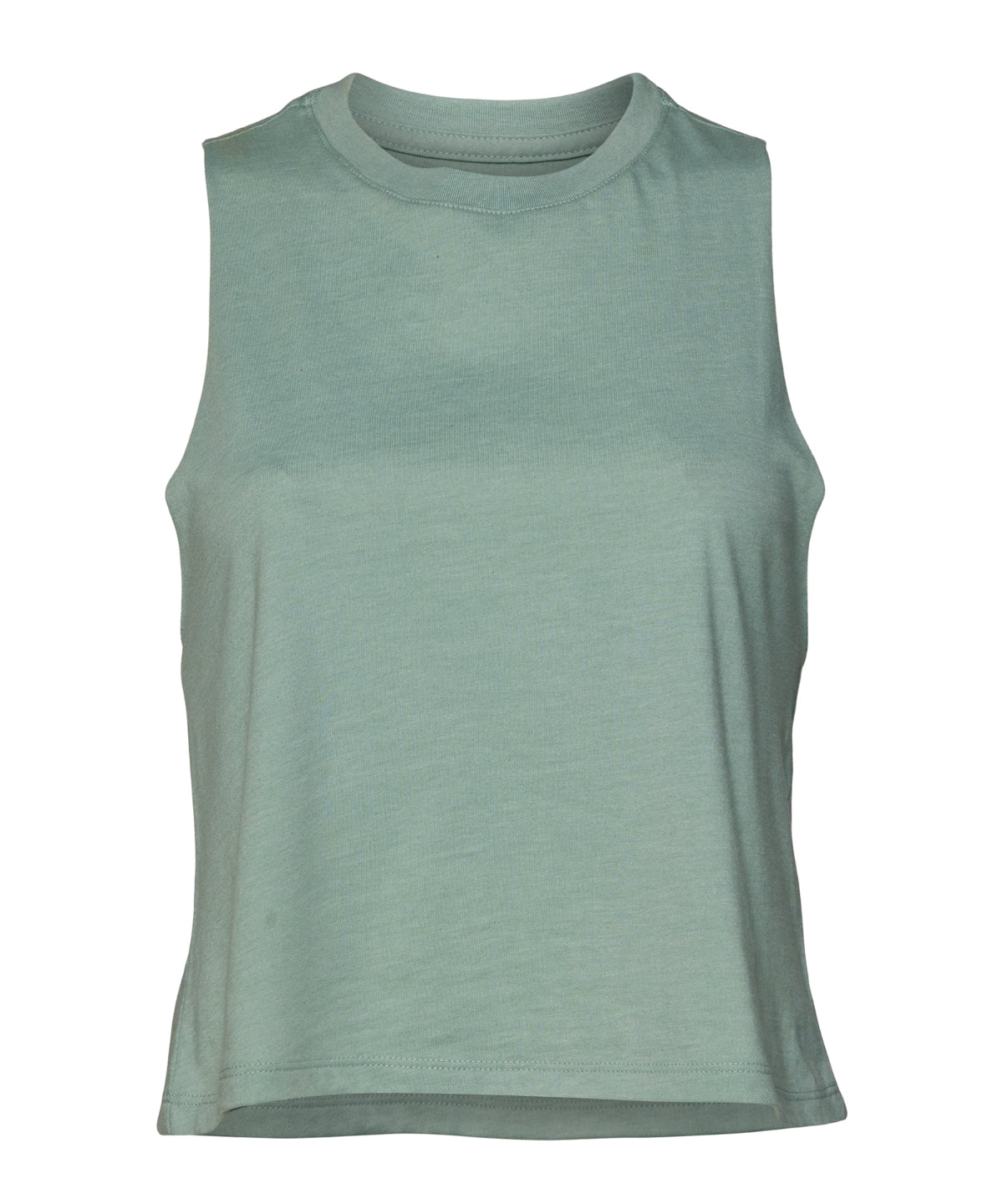 Bella+Canvas BE6682 Women's Racerback Cropped Tank Raw edge arm holes - COOZO