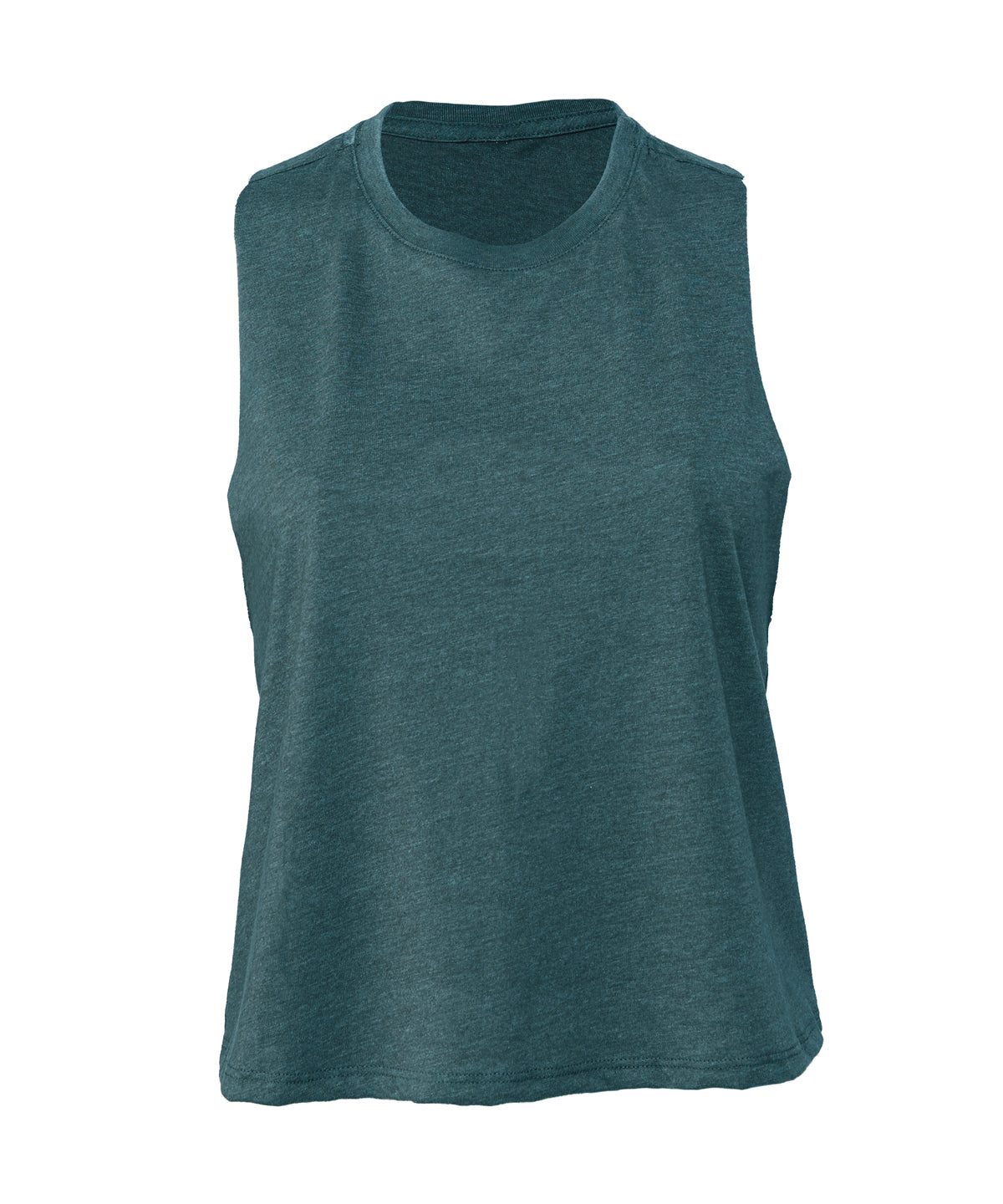 Bella+Canvas BE6682 Women's Racerback Cropped Tank Raw edge arm holes - COOZO