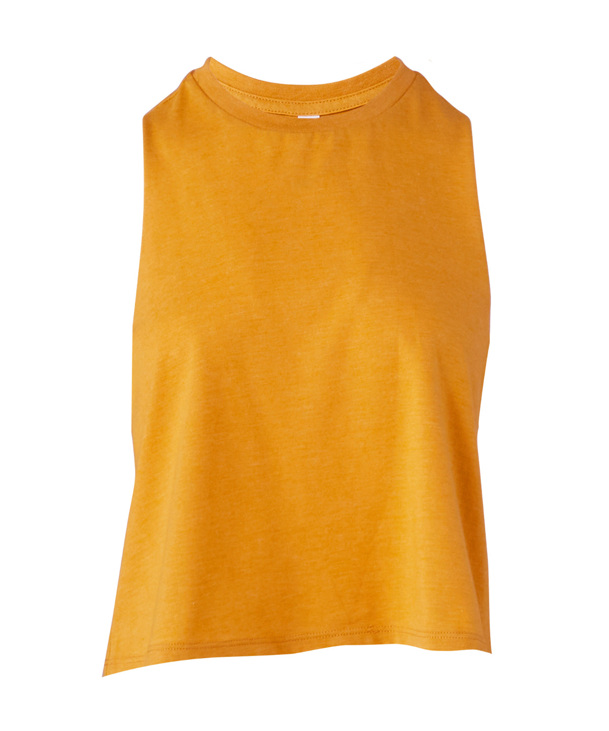 Bella+Canvas BE6682 Women's Racerback Cropped Tank Raw edge arm holes - COOZO