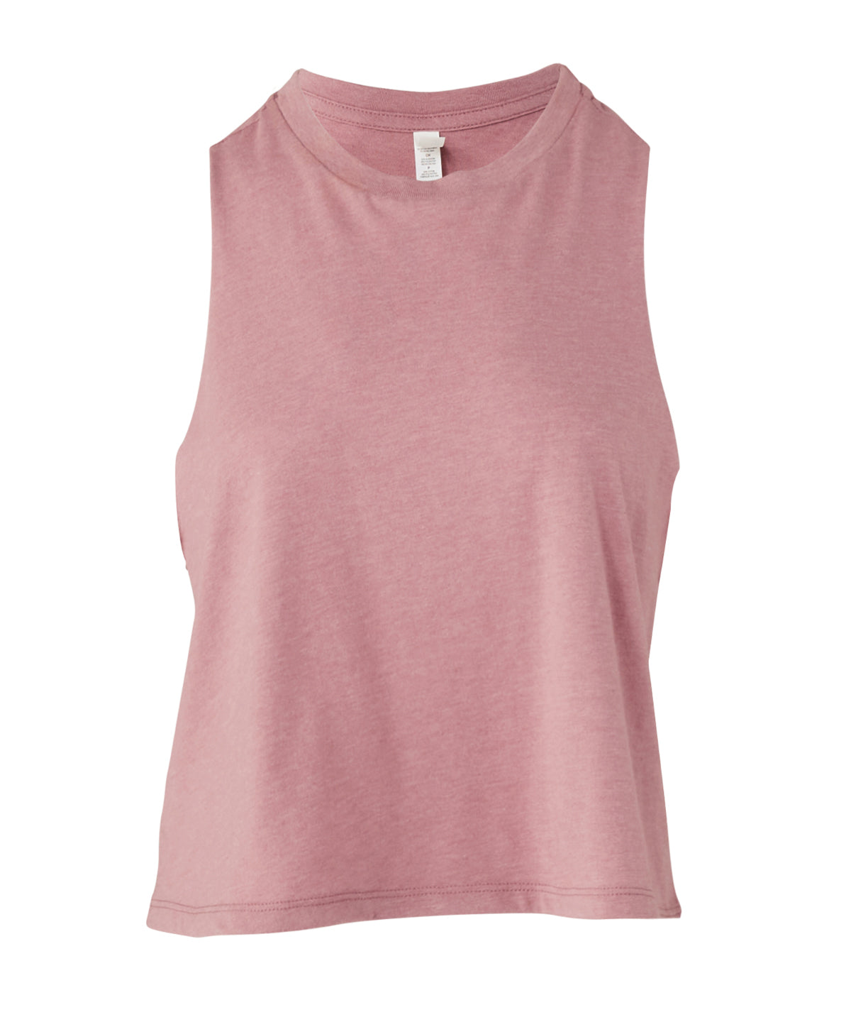 Bella+Canvas BE6682 Women's Racerback Cropped Tank Raw edge arm holes - COOZO
