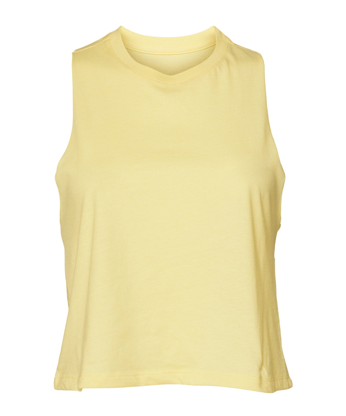 Bella+Canvas BE6682 Women's Racerback Cropped Tank Raw edge arm holes - COOZO
